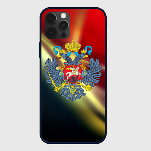 Чехол iPhone 12 Pro Герб РФ патриот / 3D-Черный – фото 1