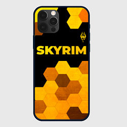 Чехол для iPhone 12 Pro Skyrim - gold gradient посередине, цвет: 3D-черный