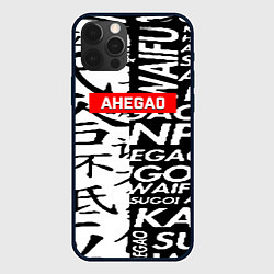 Чехол для iPhone 12 Pro Ahegao steel symbol, цвет: 3D-черный