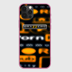 Чехол для iPhone 12 Pro Brazzers hub, цвет: 3D-малиновый