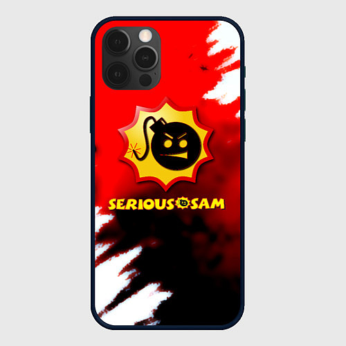 Чехол iPhone 12 Pro Serious Sam blood game / 3D-Черный – фото 1