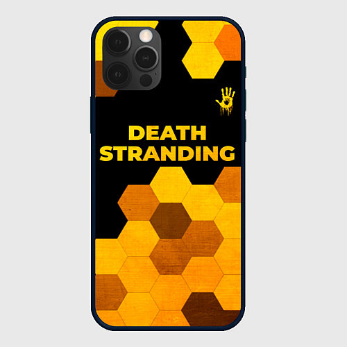 Чехол iPhone 12 Pro Death Stranding - gold gradient посередине / 3D-Черный – фото 1