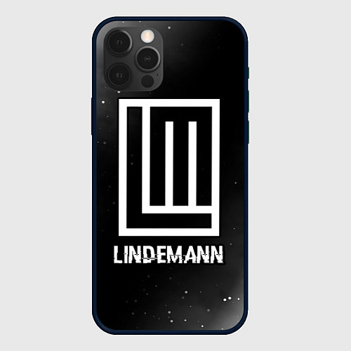 Чехол iPhone 12 Pro Lindemann glitch на темном фоне / 3D-Черный – фото 1