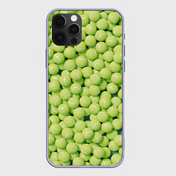 Чехол для iPhone 12 Pro Много теннисных мячей, цвет: 3D-светло-сиреневый