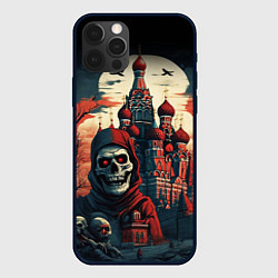 Чехол для iPhone 12 Pro Москва на хэллоуин, цвет: 3D-черный