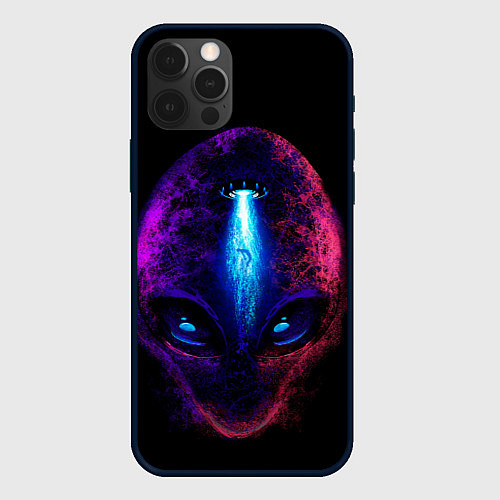 Чехол iPhone 12 Pro UFO alien head / 3D-Черный – фото 1