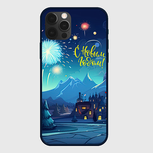 Чехол iPhone 12 Pro С новым годом / 3D-Черный – фото 1