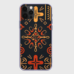 Чехол для iPhone 12 Pro Орнамент в славянском стиле, цвет: 3D-светло-сиреневый