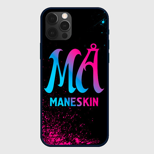 Чехол iPhone 12 Pro Maneskin - neon gradient / 3D-Черный – фото 1