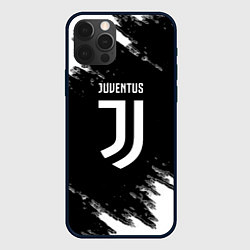 Чехол для iPhone 12 Pro Juventus спорт краски черно белый, цвет: 3D-черный