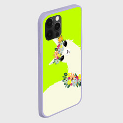 Чехол для iPhone 12 Pro Летняя лама - альпака в венке, цвет: 3D-светло-сиреневый — фото 2