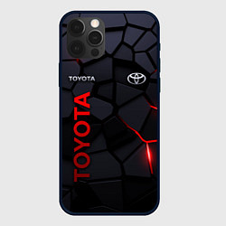 Чехол для iPhone 12 Pro Toyota - плиты с эффектом свечения, цвет: 3D-черный