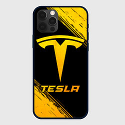 Чехол iPhone 12 Pro Tesla - gold gradient