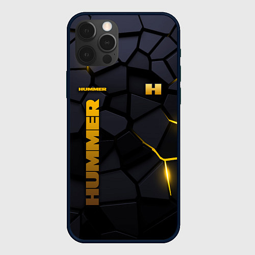 Чехол iPhone 12 Pro Hummer - плиты с эффектом свечения / 3D-Черный – фото 1