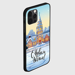 Чехол для iPhone 12 Pro С новым годом пейзаж, цвет: 3D-черный — фото 2