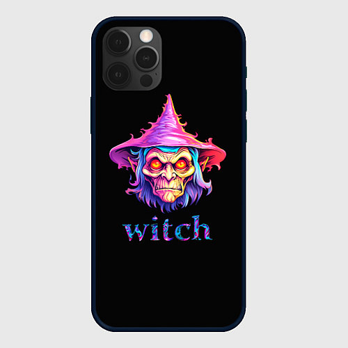 Чехол iPhone 12 Pro Cartoon witch / 3D-Черный – фото 1