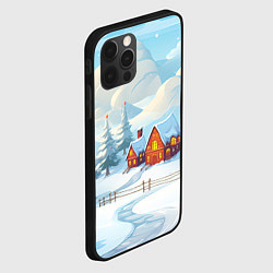 Чехол для iPhone 12 Pro Новогодняя деревушка, цвет: 3D-черный — фото 2