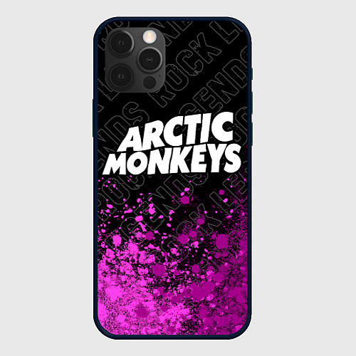 Чехол iPhone 12 Pro Arctic Monkeys rock legends посередине / 3D-Черный – фото 1