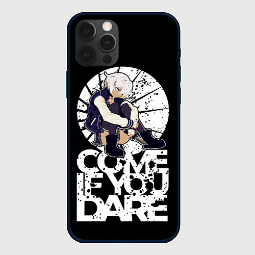 Чехол iPhone 12 Pro If you dare anime girl / 3D-Черный – фото 1