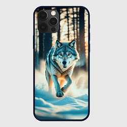 Чехол для iPhone 12 Pro Волк в темном лесу, цвет: 3D-черный