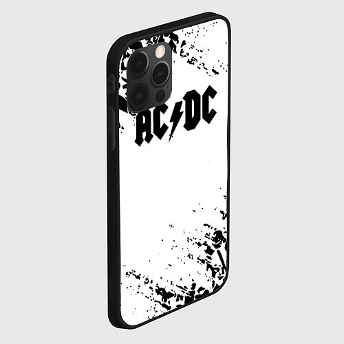 Чехол iPhone 12 Pro ACDC rock collection краски черепа / 3D-Черный – фото 2