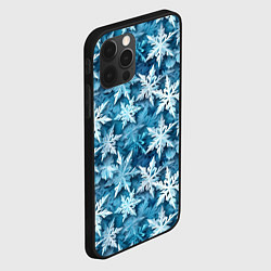 Чехол для iPhone 12 Pro New Years pattern with snowflakes, цвет: 3D-черный — фото 2