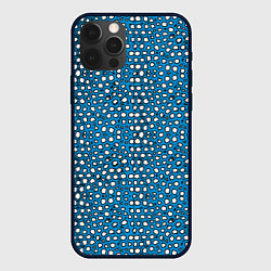Чехол для iPhone 12 Pro Белые пузырьки на синем фоне, цвет: 3D-черный