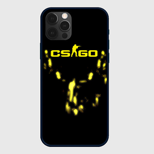 Чехол iPhone 12 Pro CS GO краски желтые / 3D-Черный – фото 1