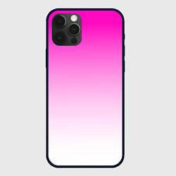 Чехол для iPhone 12 Pro Розово-белый градиент, цвет: 3D-черный