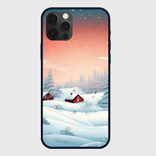 Чехол iPhone 12 Pro Погружение в зимнюю атмосферу / 3D-Черный – фото 1