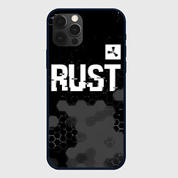 Чехол iPhone 12 Pro Rust glitch на темном фоне посередине