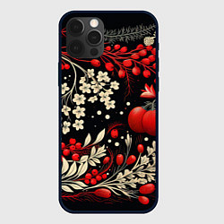 Чехол для iPhone 12 Pro Новогодние зимние ягоды, цвет: 3D-черный