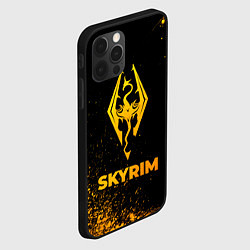 Чехол для iPhone 12 Pro Skyrim - gold gradient, цвет: 3D-черный — фото 2