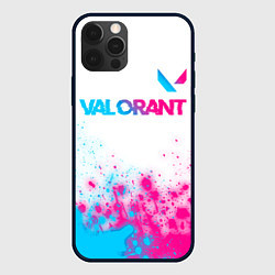 Чехол для iPhone 12 Pro Valorant neon gradient style посередине, цвет: 3D-черный