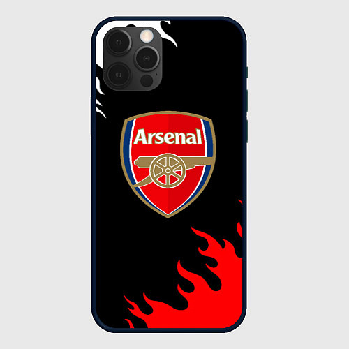 Чехол iPhone 12 Pro Arsenal fc flame / 3D-Черный – фото 1