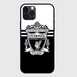 Чехол iPhone 12 Pro Ливерпуль - черно-белый