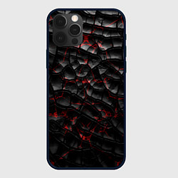 Чехол для iPhone 12 Pro Трещины черные, цвет: 3D-черный