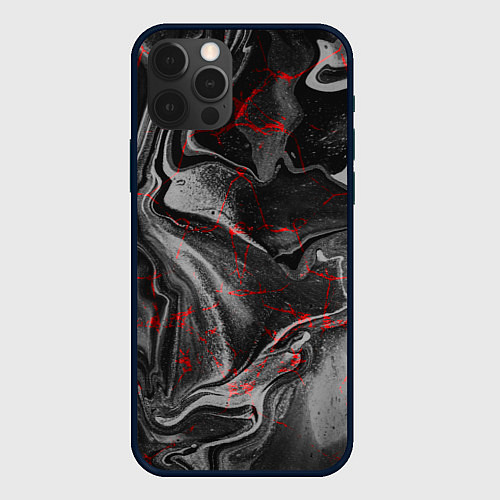 Чехол iPhone 12 Pro Брызги краски и вода / 3D-Черный – фото 1