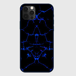 Чехол iPhone 12 Pro Синие трещины узоры