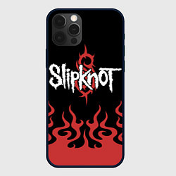 Чехол для iPhone 12 Pro Slipknot в огне, цвет: 3D-черный