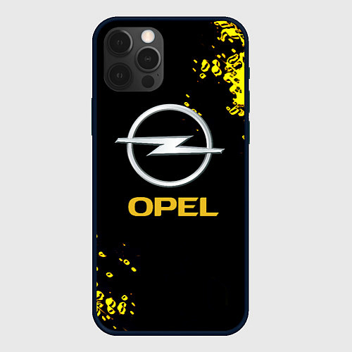 Чехол iPhone 12 Pro Opel желтые краски / 3D-Черный – фото 1