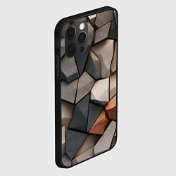 Чехол для iPhone 12 Pro Серые камни, цвет: 3D-черный — фото 2