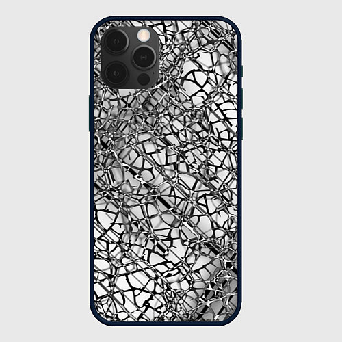 Чехол iPhone 12 Pro Разбитое зеркало / 3D-Черный – фото 1