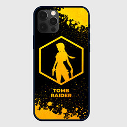 Чехол для iPhone 12 Pro Tomb Raider - gold gradient, цвет: 3D-черный