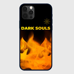 Чехол iPhone 12 Pro Dark Souls - gold gradient посередине