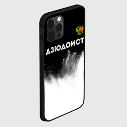 Чехол для iPhone 12 Pro Дзюдоист из России и герб РФ посередине, цвет: 3D-черный — фото 2