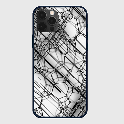 Чехол iPhone 12 Pro Зеркальные узоры / 3D-Черный – фото 1