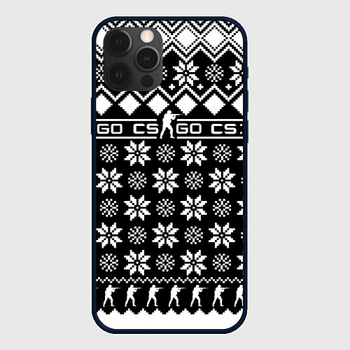 Чехол iPhone 12 Pro CS GO christmas sweater / 3D-Черный – фото 1