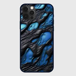 Чехол для iPhone 12 Pro Синяя текучая субстанция, цвет: 3D-черный