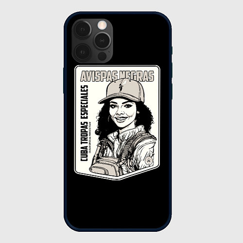 Чехол iPhone 12 Pro Avispas Negras - Кубинский спецназ / 3D-Черный – фото 1